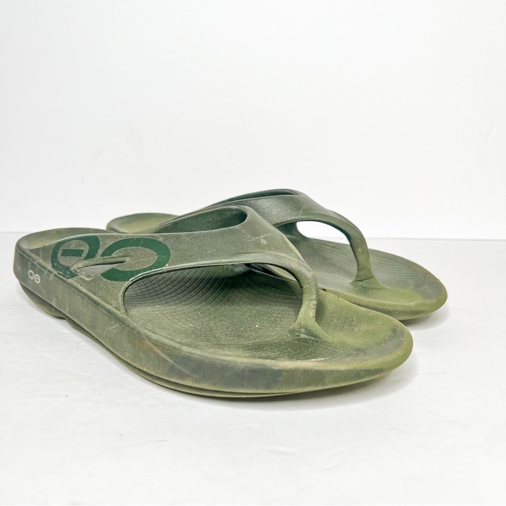Green Thong Sandals with Thick Sole